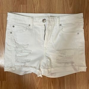 American Eagle hi-rise shortie jean shorts